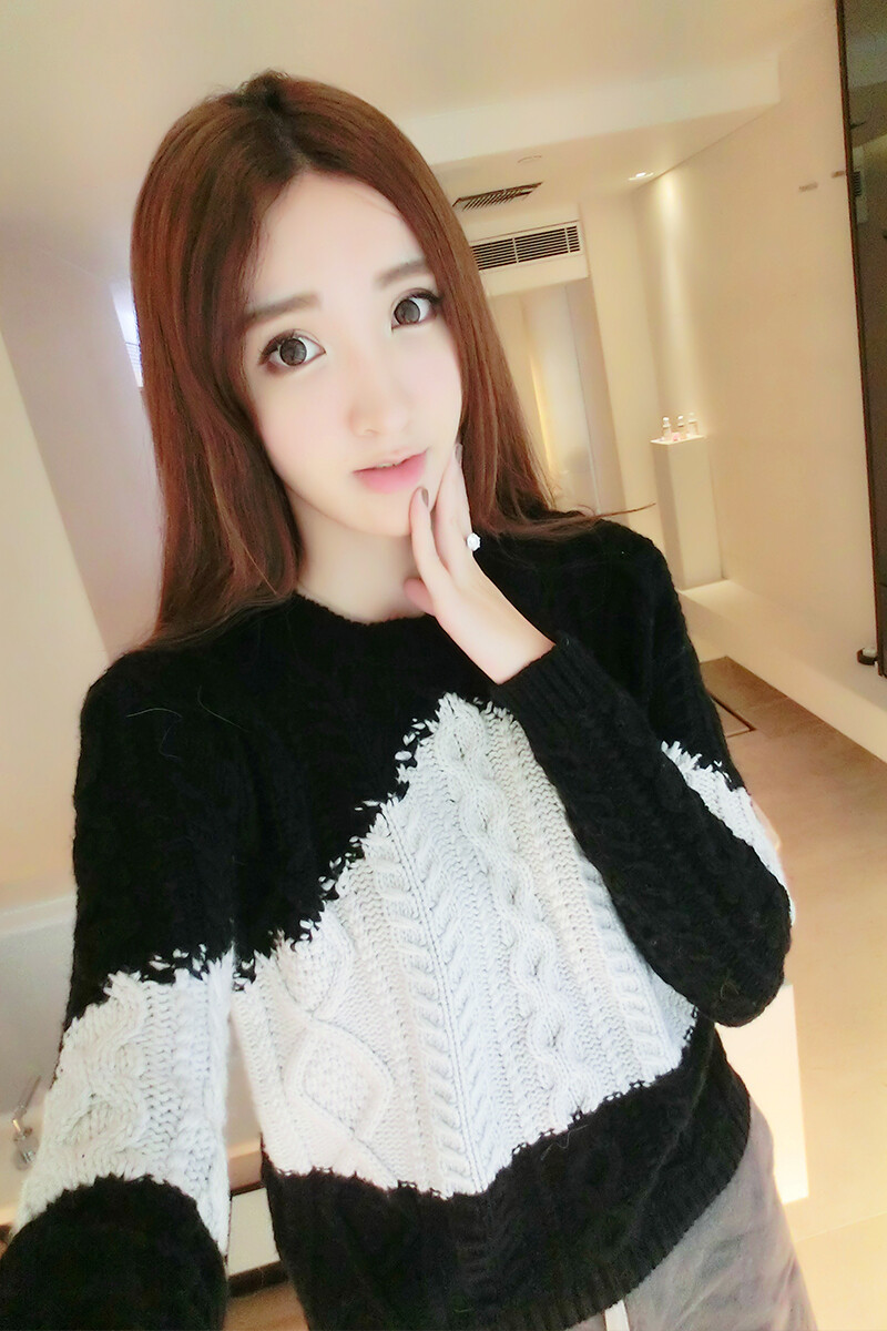 经典黑白SWEATER减龄短毛衣 (6).jpg