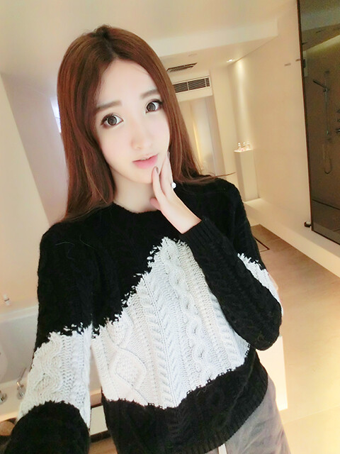 经典黑白SWEATER减龄短毛衣 (1).jpg